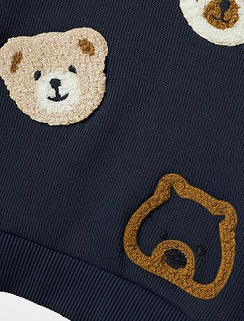 Sweat léger avec animation 'ours' en maille bouclette