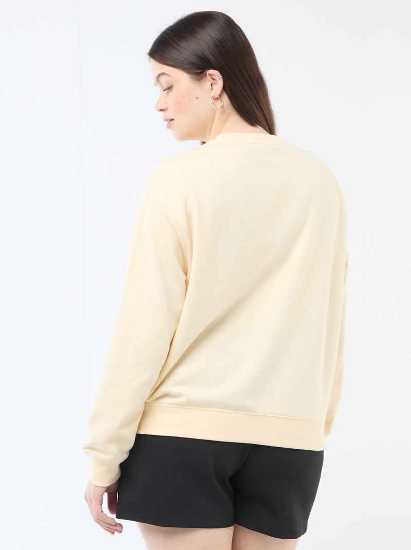 Sweat léger en French Terry avec inscription Blanc - Kiabi