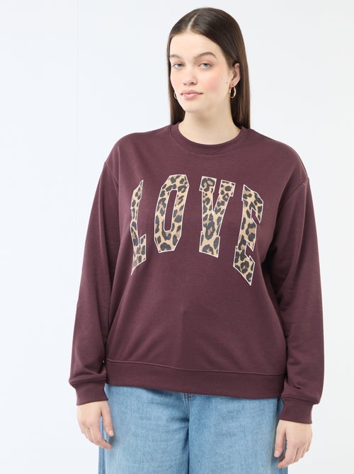 Sweat léger en French Terry avec inscription - Kiabi