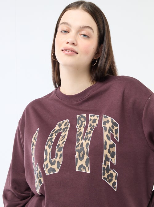 Sweat léger en French Terry avec inscription - Kiabi