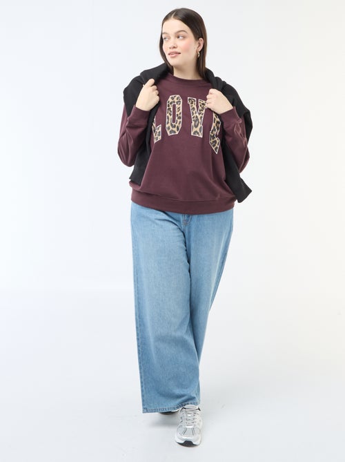 Sweat léger en French Terry avec inscription - Kiabi