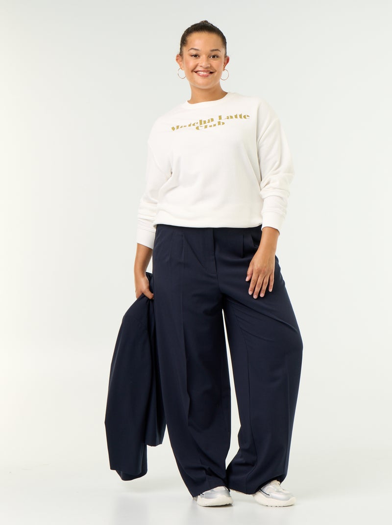 Sweat léger en French Terry imprimé Blanc - Kiabi