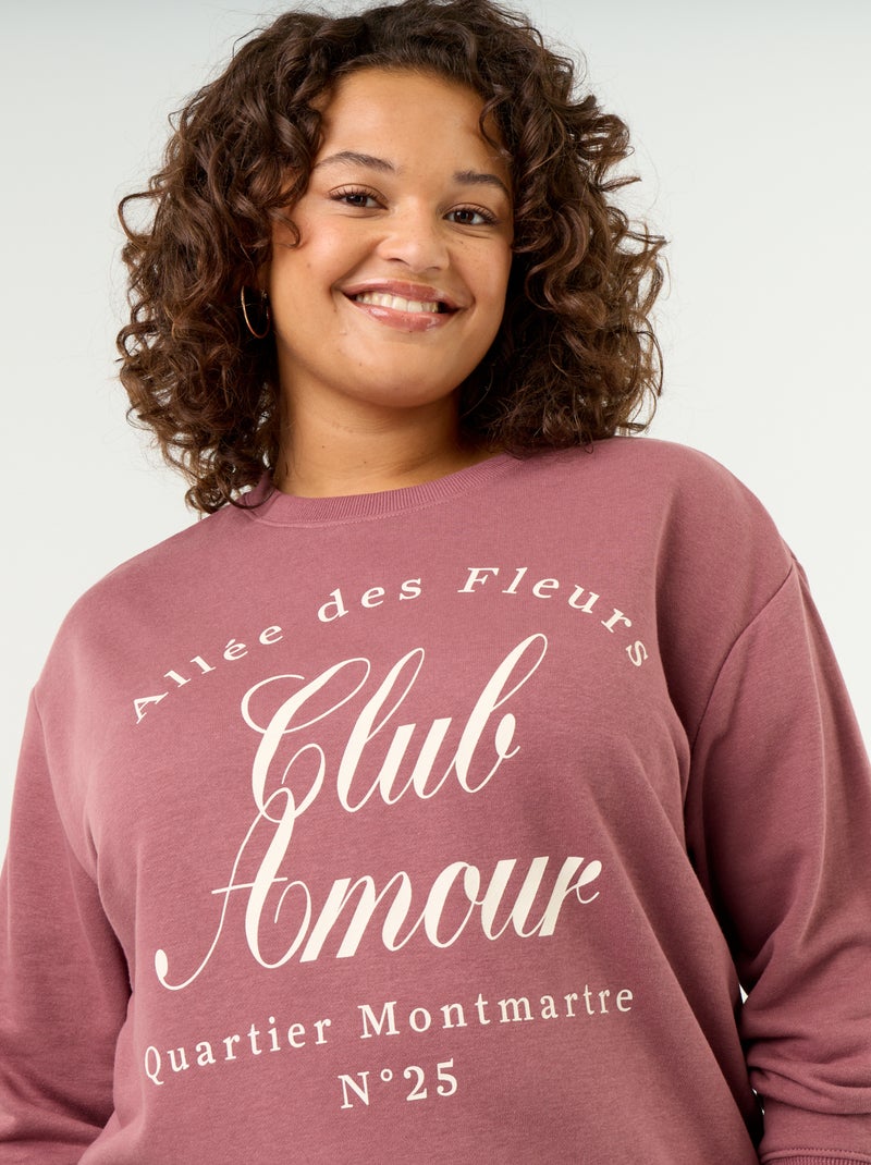 Sweat léger en French Terry imprimé Rose - Kiabi