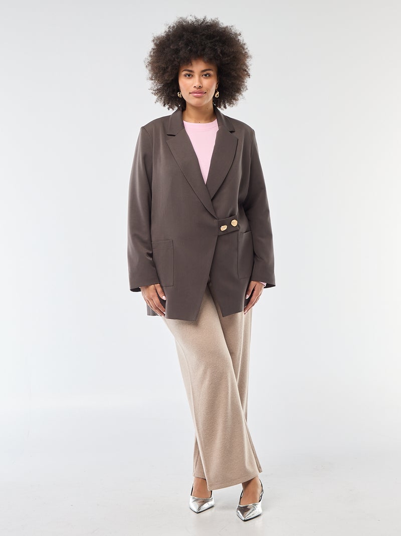 Sweat léger uni à col rond Rose - Kiabi