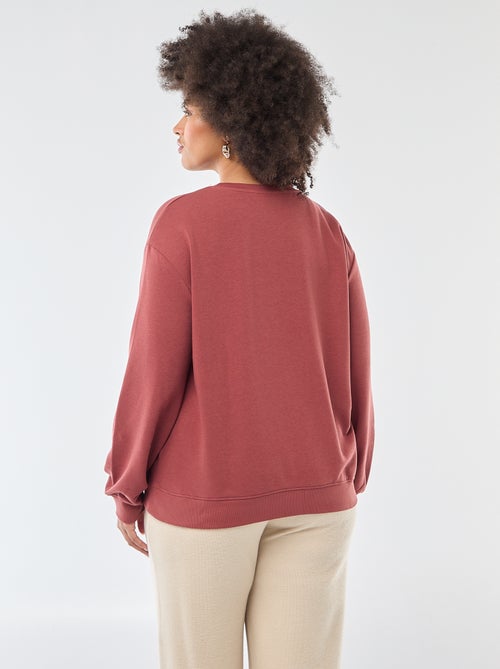 Sweat léger uni à col rond - Kiabi