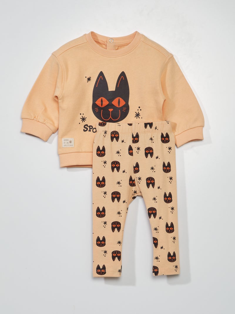 Sweat + legging Halloween - 2 pièces Pêche - Kiabi