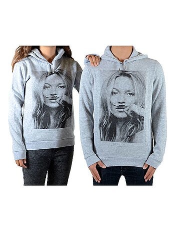 Sweat Little Eleven Paris Kate Moss HC Mixte Garçon Fille Gris Chiné