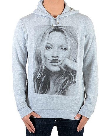 Sweat Little Eleven Paris Kate Moss HC Mixte Garçon Fille Gris Chiné