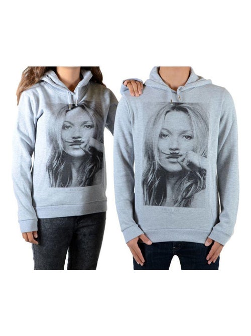 Sweat Little Eleven Paris Kate Moss HC Mixte Garçon   Fille  Gris Chiné - Kiabi