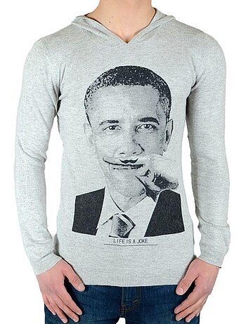 Sweat Little Eleven Paris Mokabama Mixte Garçon Fille Gris Chiné