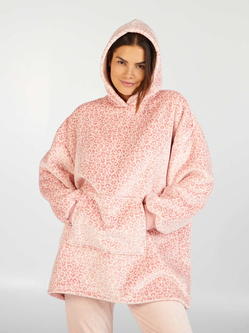 Sweat long en maille polaire Rose - Kiabi