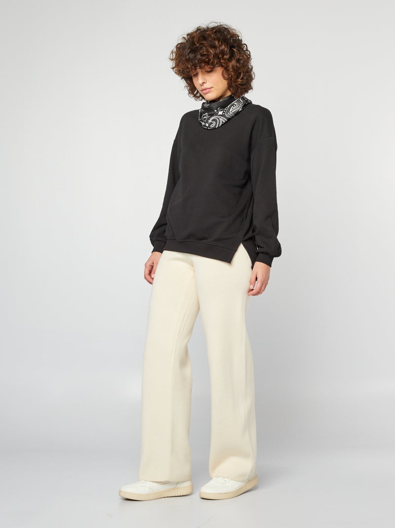Sweat long en molleton léger Noir - Kiabi