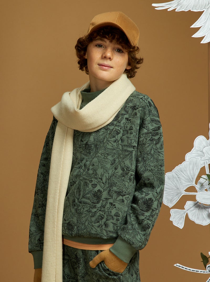 Sweat loose à col montant X Faunesque Vert - Kiabi