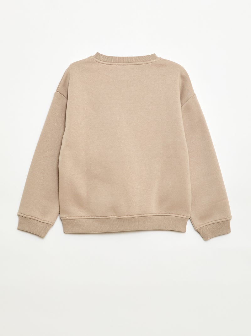 Sweat loose avec imprimé Beige - Kiabi