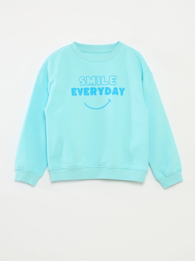 Sweat loose avec imprimé Bleu - Kiabi