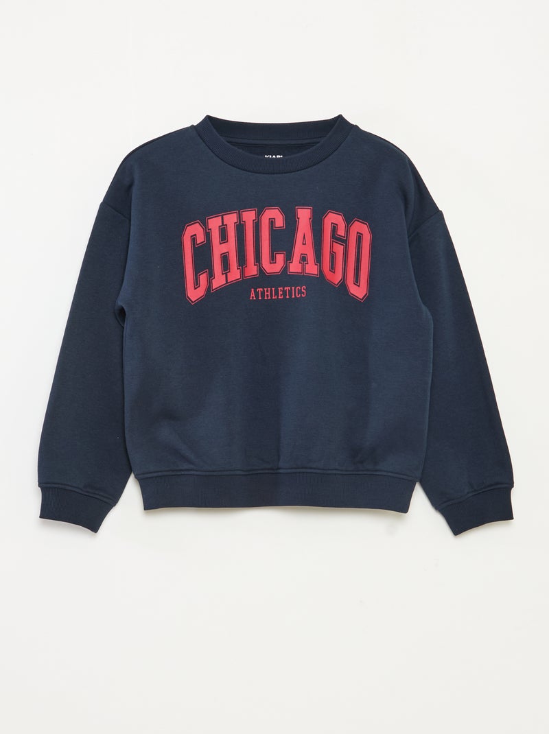 Sweat loose avec imprimé Bleu - Kiabi