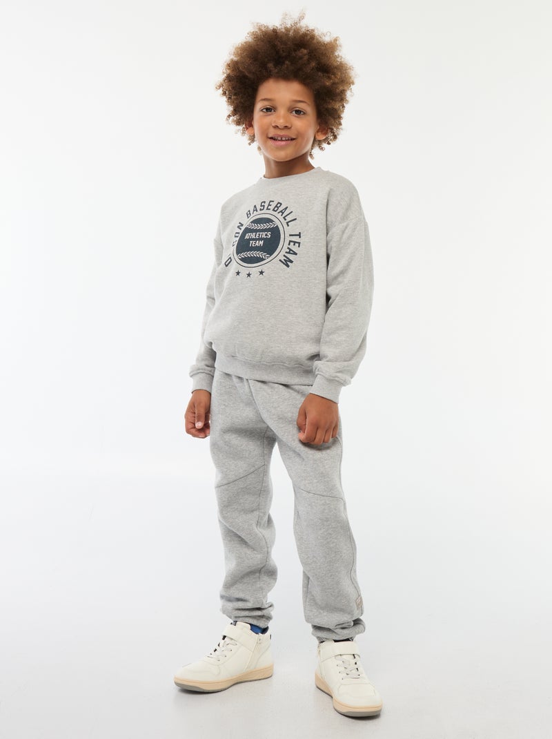 Sweat loose avec imprimé Gris - Kiabi