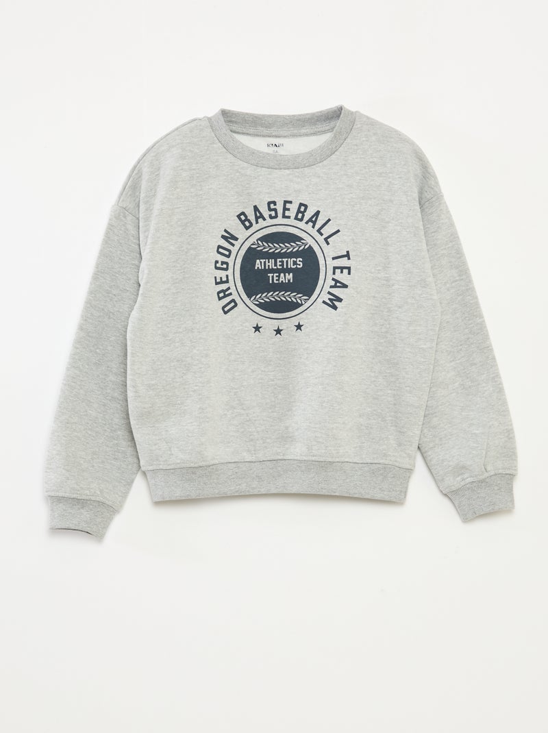 Sweat loose avec imprimé Gris - Kiabi