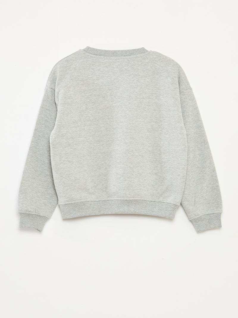 Sweat loose avec imprimé Gris - Kiabi
