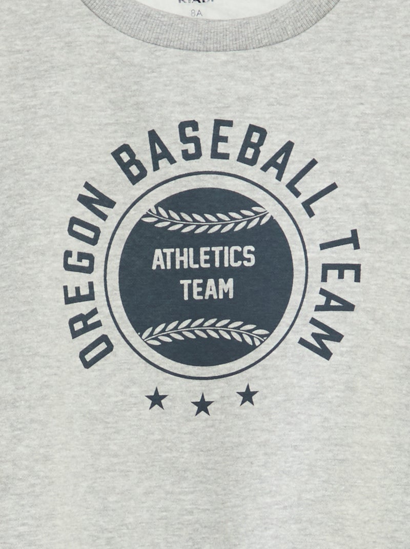 Sweat loose avec imprimé Gris - Kiabi