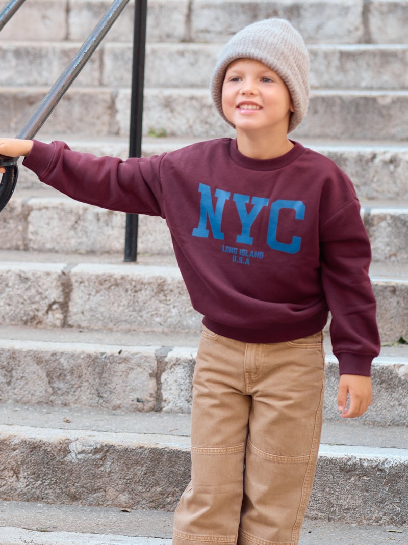 Sweat loose avec imprimé Marron - Kiabi