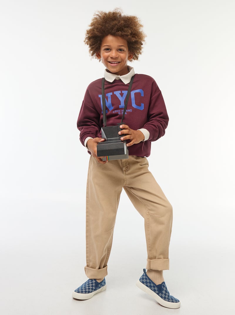 Sweat loose avec imprimé Marron - Kiabi