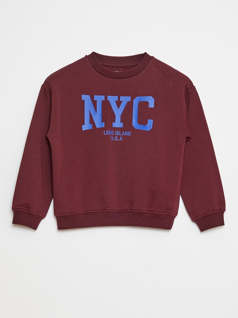 Sweat loose avec imprimé Marron - Kiabi