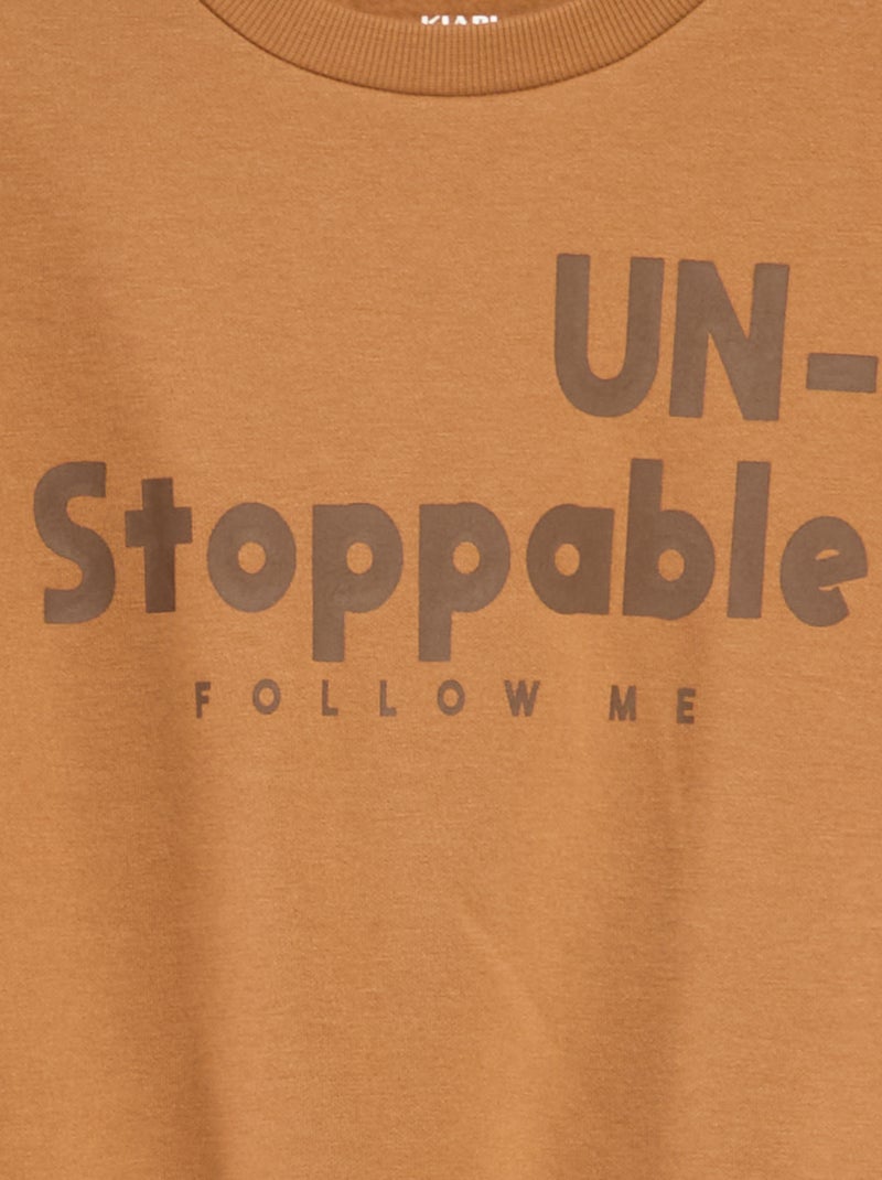 Sweat loose avec imprimé Marron - Kiabi