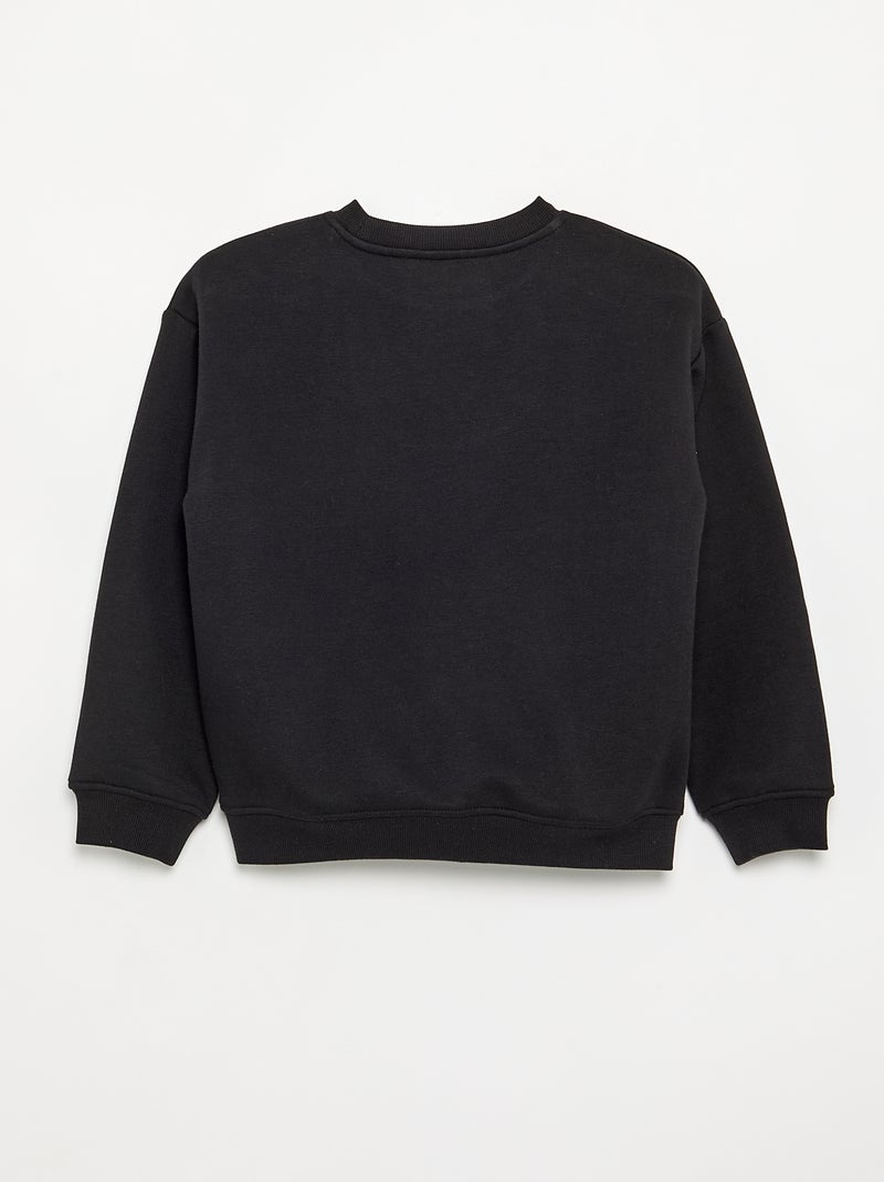 Sweat loose avec imprimé Noir - Kiabi