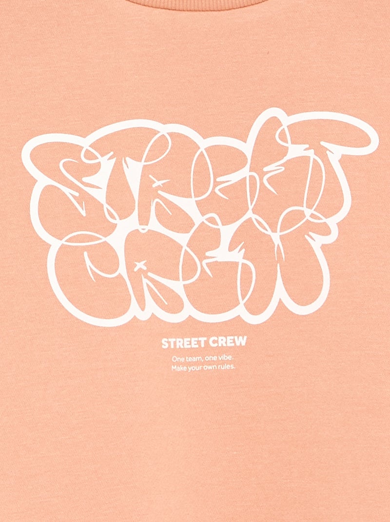Sweat loose avec imprimé Rose - Kiabi