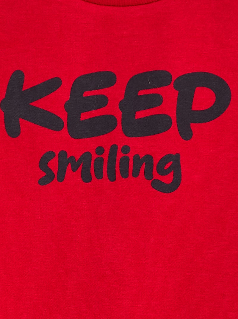 Sweat loose avec imprimé Rouge - Kiabi