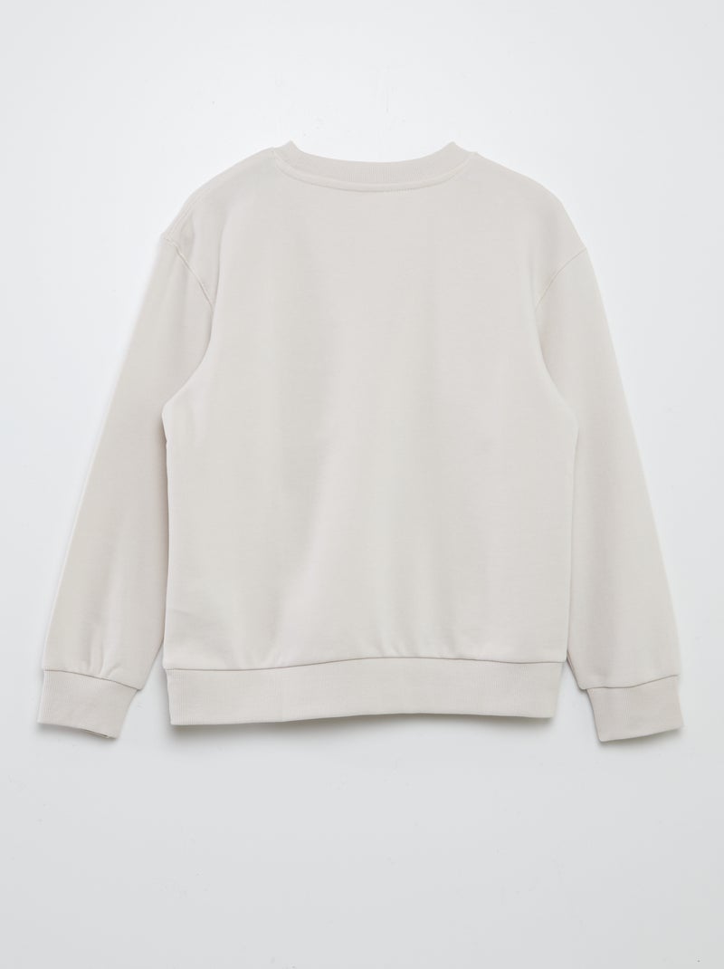 Sweat loose en french terry à col rond BLANC - Kiabi