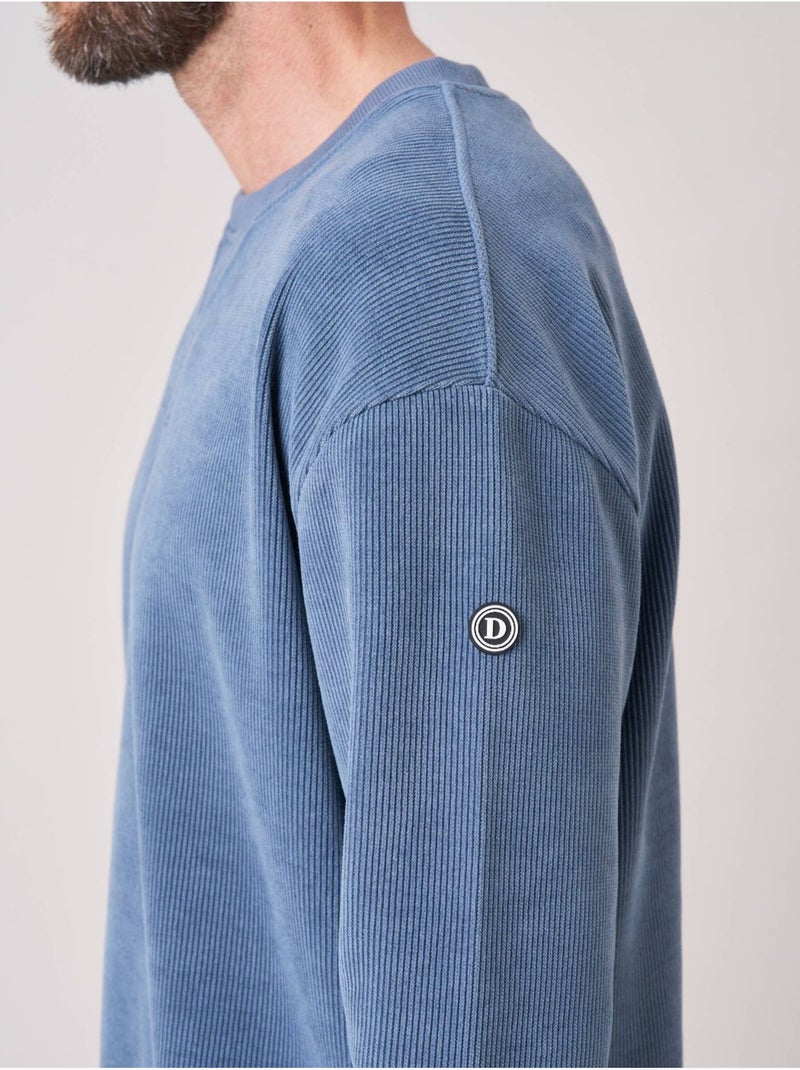 Sweat loose homme en velours côtelé 'deeluxe' Bleu - Kiabi