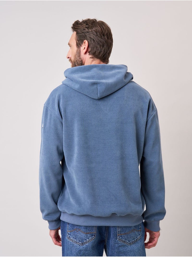 Sweat loose homme en velours côtelé 'deeluxe' Bleu - Kiabi