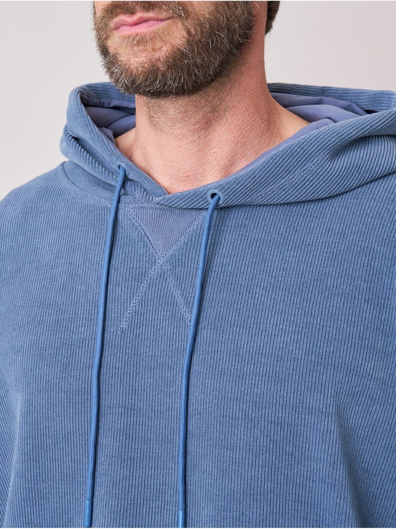 Sweat loose homme en velours côtelé 'deeluxe' Bleu - Kiabi