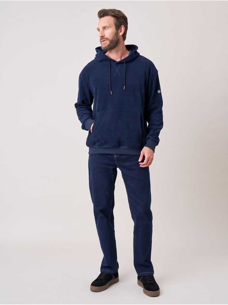 Sweat loose homme en velours côtelé 'deeluxe' Bleu nuit - Kiabi