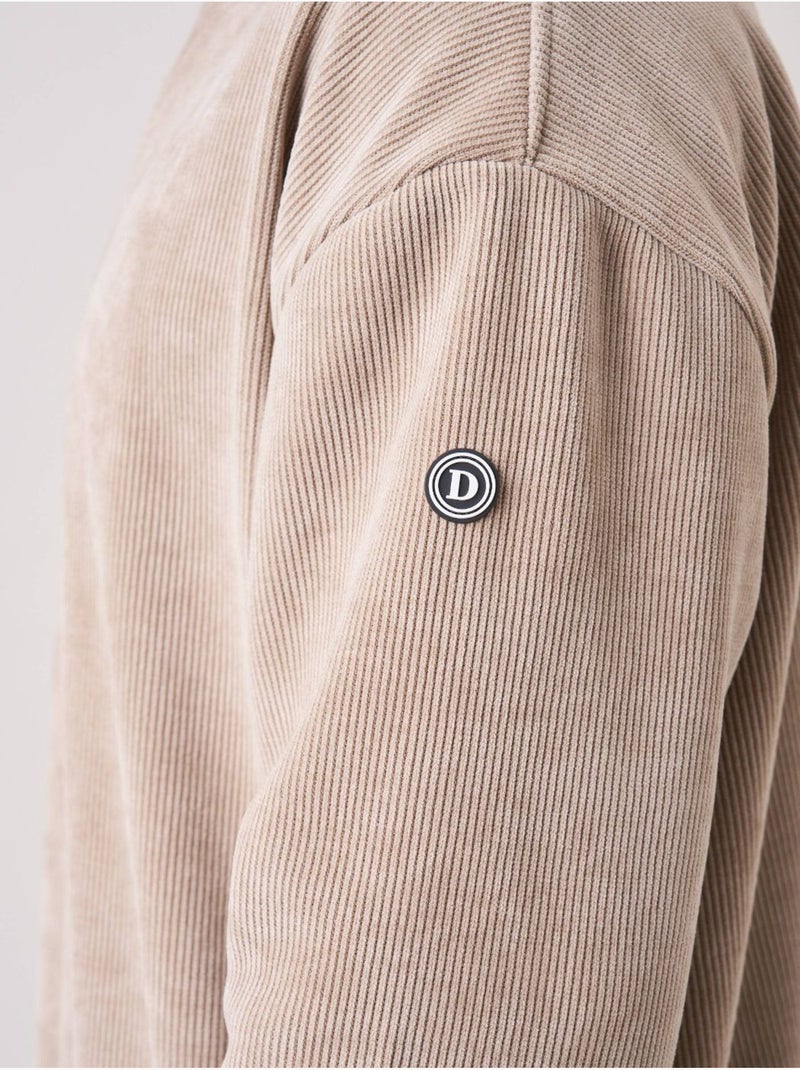 Sweat loose homme en velours côtelé 'deeluxe' Ecru - Kiabi