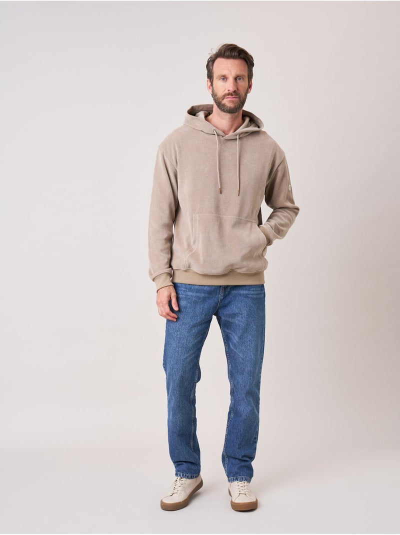 Sweat loose homme en velours côtelé 'deeluxe' Ecru - Kiabi