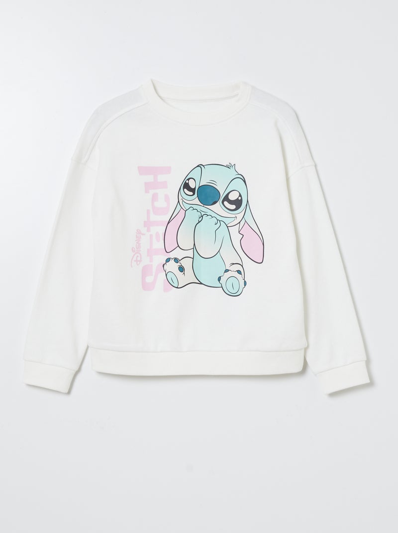 Sweat loose 'Stitch' Blanc - Kiabi