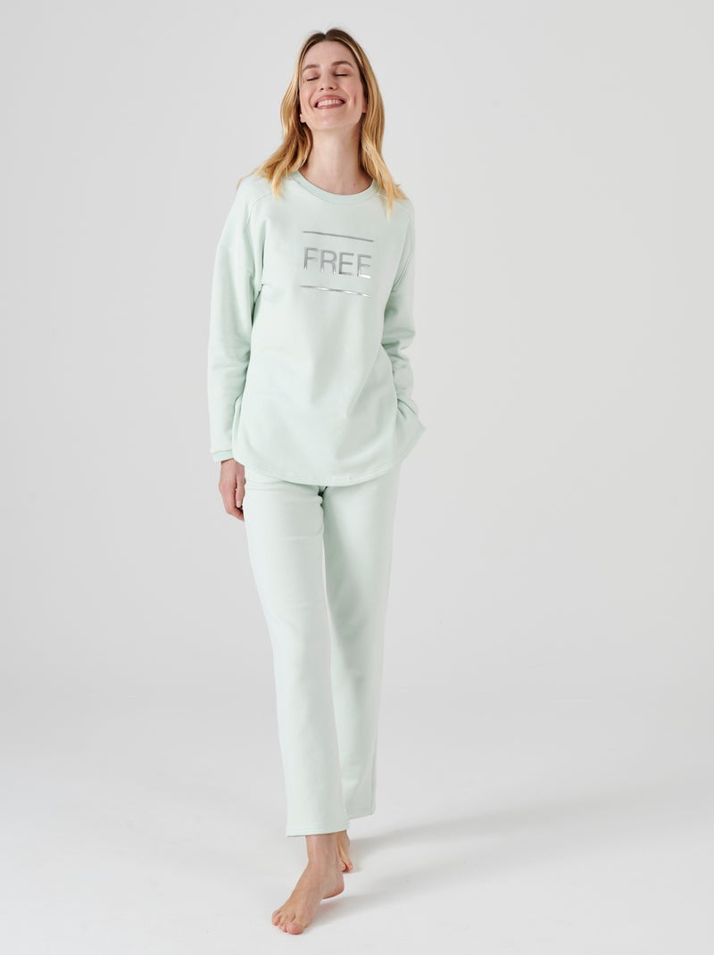 Sweat maille extensible - Damart Vert - Kiabi
