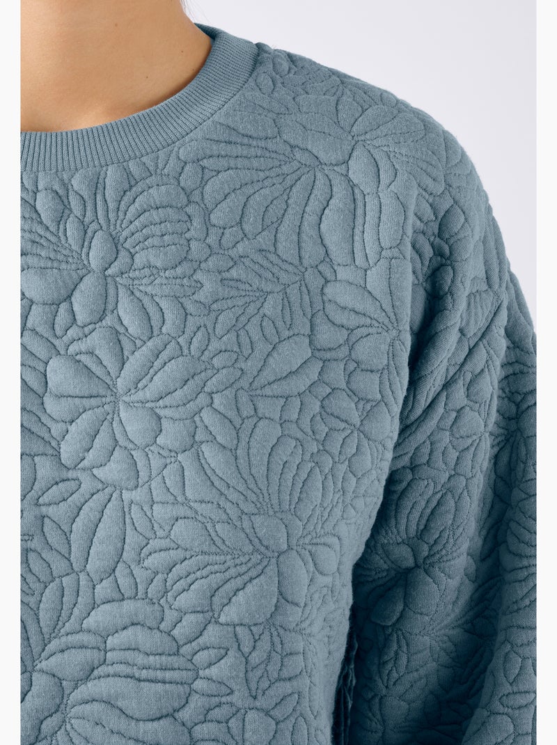 Sweat maille jacquard - Happy D. by Damart Bleu - Kiabi
