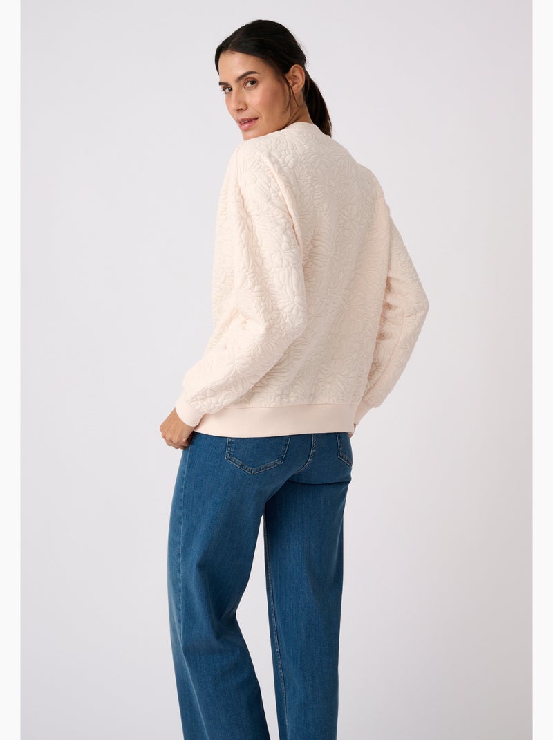Sweat maille jacquard - happy d. By damart Marron - Kiabi