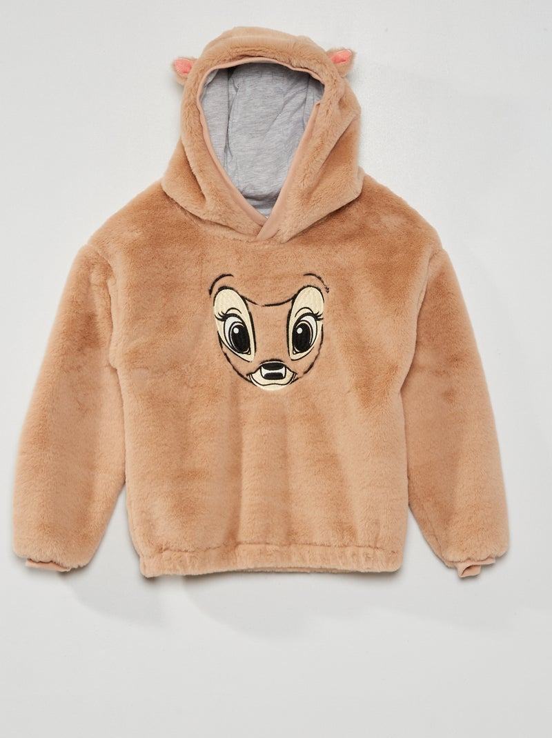 Sweat maille peluche 'Bambi' Beige - Kiabi