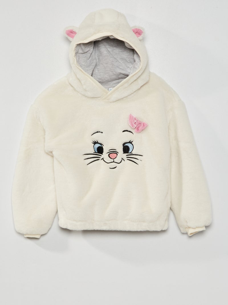 Sweat maille peluche 'Marie' Blanc - Kiabi