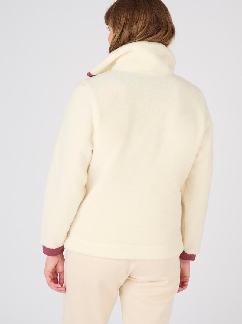 Sweat maille polaire moutonnée - Happy D. by Damart Blanc cassé - Kiabi