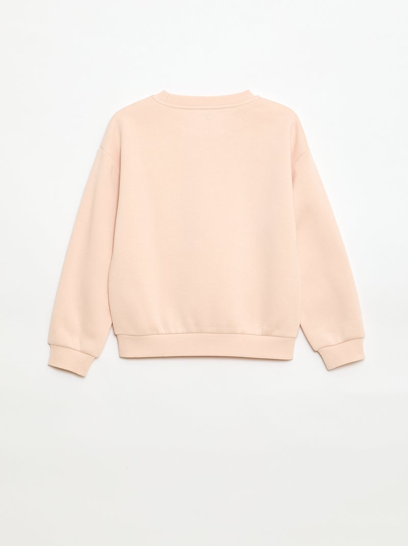 Sweat ? manches longues avec imprim? Rose - Kiabi