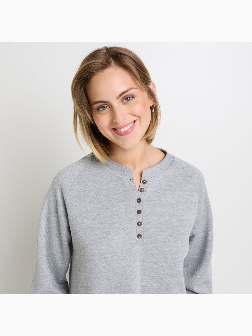 Sweat Tommy Hilfiger avec manches longues et col à capuche gris chiné