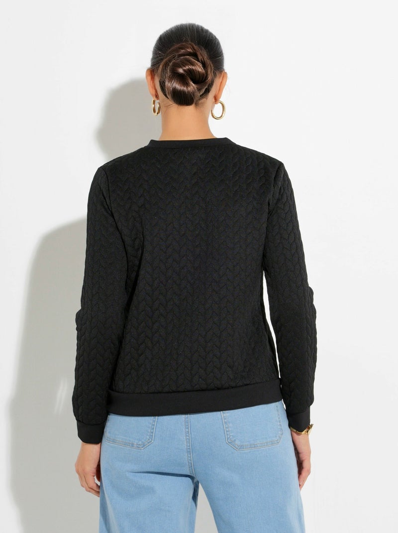 Sweat manches longues motif origami - Afibel Noir - Kiabi