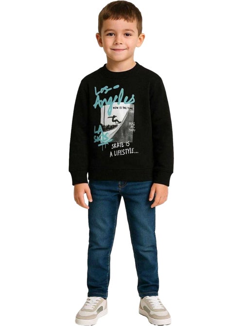 Sweat manches longues motif/style imprimé graphique - minoti - Kiabi