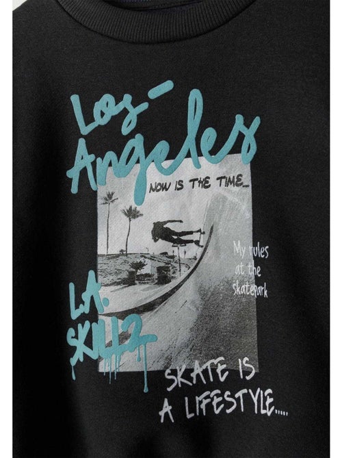 Sweat manches longues motif/style imprimé graphique - minoti - Kiabi